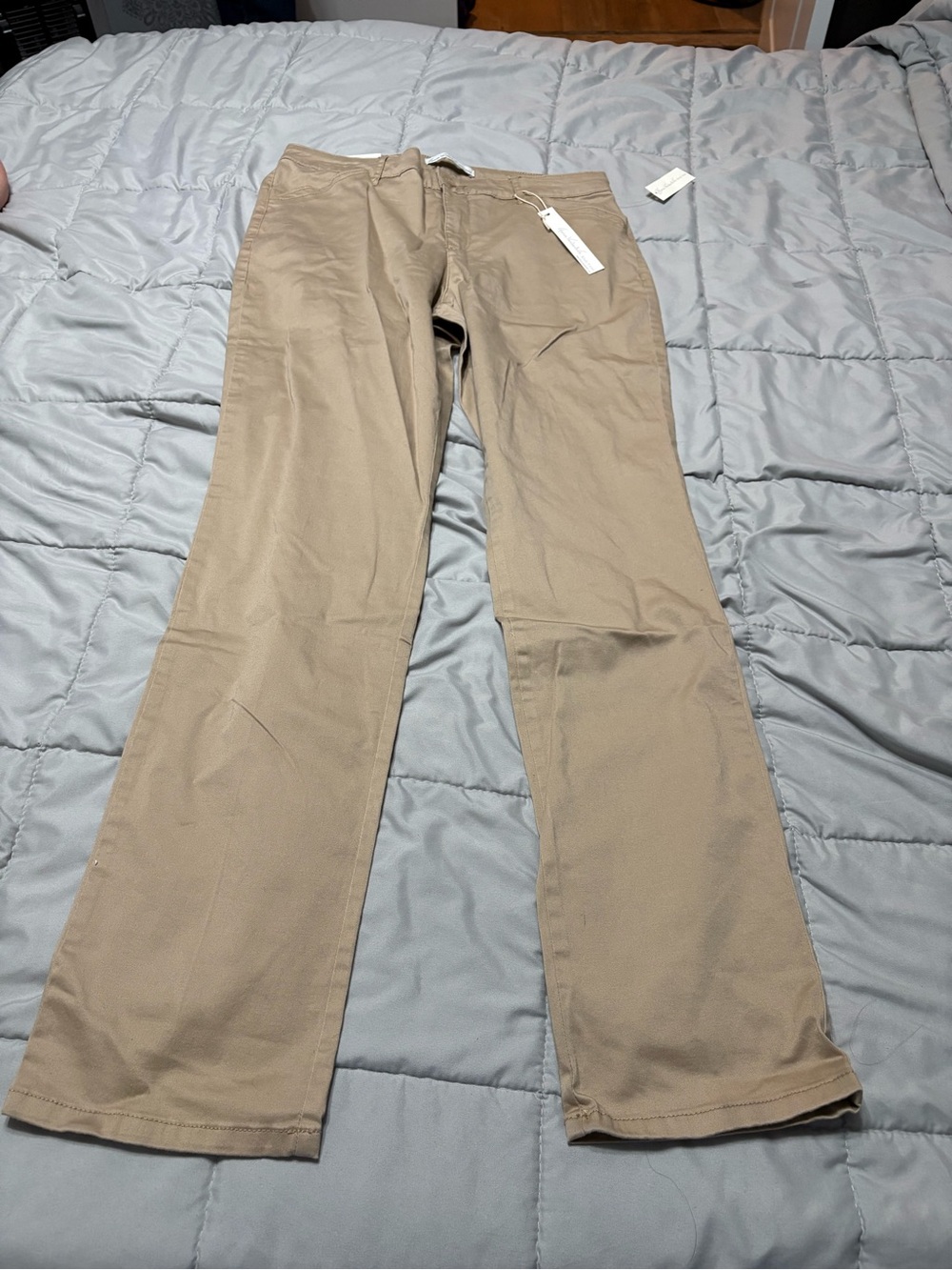 Gloria Vanderbilt Straight Leg Pants in Khaki/Tan